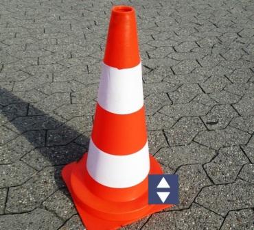 Leitkegel rot/weiß 35cm hoch 